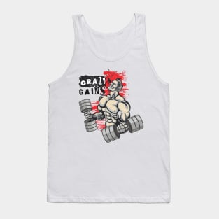 Crazy gains - Nothing beats the feeling of power that weightlifting, powerlifting and strength training it gives us! A beautiful vintage movie design representing body positivity! Tank Top